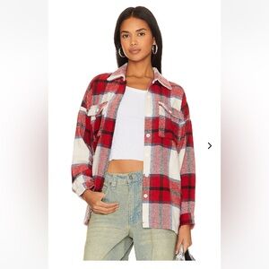 Lovers and Friends Kaianna Red Plaid Shacket XS